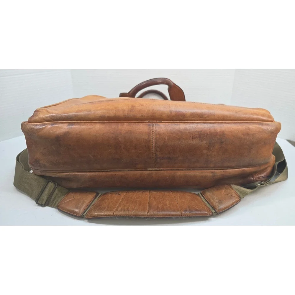 Hartmann Tan Leather Briefcase Messenger Bag Laptop Portfolio Vintage Brown‎